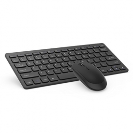 Wireless Keyboard Mouse, Jelly Comb 2.4GHz Ultra Slim Compact Portable Wireless Keyboard and Mouse Combo Set for PC, Desktop, Computer, Notebook, Laptop, Windows XP / Vista / 7 / 8 / 10 – Black
