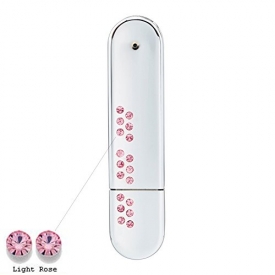 Faost Design 32GB Swarovski Elements DM328832 Mirror Curve Metal Case Handmade Flash Drive Memory Stick Pen drive data device iUSB,external storage (Pink)