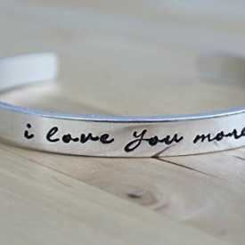 I Love You More Hand Stamped Bracelet | Hand Stamped Jewelry | I Love You More Bracelet | Gifts For Her | Girlfriend Gift | Aluminum Jewelry