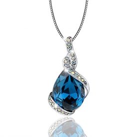 Osiana “Ocean Star”Drop-Tear Necklace Pendant Fashion Necklace Crystal From Swarovski18″Montana