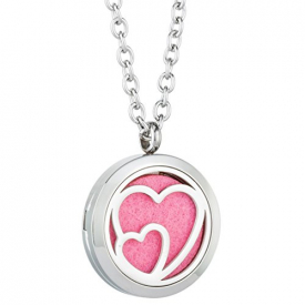 Heart Aromatherapy Perfume Diffuser Locket Pendant – Premium Grade Hypoallergenic Steel Essential Oil Nekclace – With Gift Box for Valentine’s Day Jewelry By Jenia