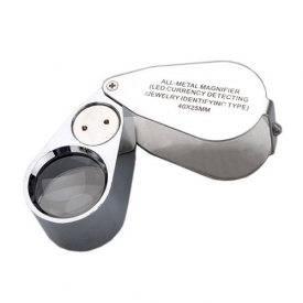 SODIAL(R) 40x LED Pocket Magnifier Jeweller Eye Glass Loop Lens Magnifying Loupe UV Light