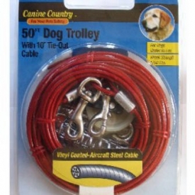WESTMINSTER PET PRODUCTS Pet Expert 100′ Heavyweight Dog Trolley with 10′ Tie-Out Cable, Variable Size