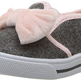 Oshkosh B’Gosh  Girls’ Edie Slip-on Sneaker, Grey/Pink, 7 M US Toddler