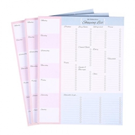 Pack of 3 Grocery List Notepads – Magnetic Notepads – Grocery Shopping List – Grocery List Pad, 52 Sheets Each, Blue, Pink, 7.5 x 9.5 Inches