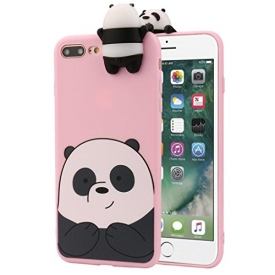 iPhone 8 Plus Case,Sunbona 3D Cartoon Animals Cute Bare Bears Soft Silicone Case Skin For iPhone 8 Plus 5.5 Inch (Pink)