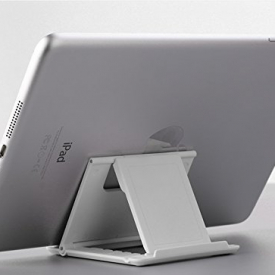 Portable Mini Folding Stand for Tablets Smartphones Kindle Stand for iPhone 8/8 Plus/X/7/7 Plus, Galaxy S7/S7 Edge/S8/Note 8, iPad Pro 9.7/10.5 and any Tablets and Cell Phones from 4 to 12 (S2- White)