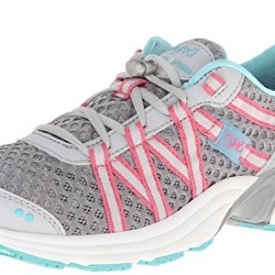 RYKA Women’s Hydro Sport Water Shoe Cross-Training Shoe, Silver Cloud/Cool Mist Grey/Winter Blue/Pink, 10 M US