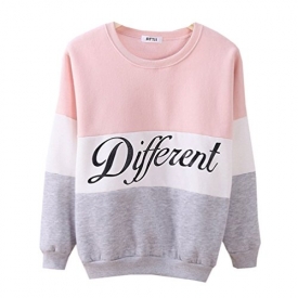 Cute Hoodies Sweater Pullover Double Deer Geometric Printed Medium Pink