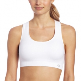 Champion Women’s Freedom Seamless Racerback Sports Bra, White, Medium