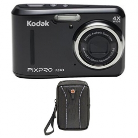 Kodak PIXPRO Friendly Zoom FZ43 16 MP Digital Camera with 4X Optical Zoom and 2.7″ LCD Case Bundle (Black)