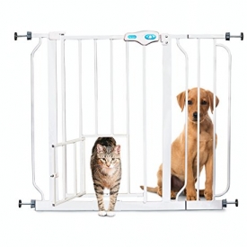 Carlson Extra Wide Walk Through Pet Gate with Small Pet Door, 37-Inches Wide