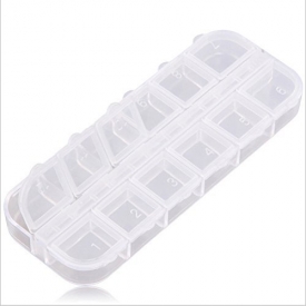 12 Slots Compartment Empty Plastic Storage Case Container, Cyclamen9 Box for Nail Makeup Craft JewelryArt Products Rhinestone Earring Jewelry