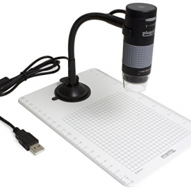 Plugable USB 2.0 Digital Microscope with Flexible Arm Observation Stand for Windows, Mac, Linux (2MP, 250x Magnification)