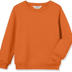Kid Nation Kids’ Slouchy Solid Brushed Fleece Sweatshirt for Boys or Girls L Orange