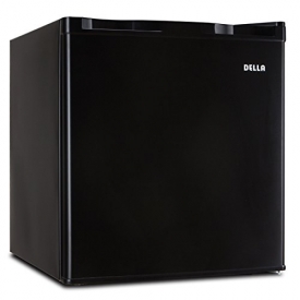 Della Compact Single Reversible Door Mini Refrigerator and Freezer, 1.6 Cubic Feet, Black