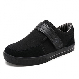 DREAM PAIRS Little Kid Boys’ 160479-K All Black School Loafers Sneakers Shoes – 1 M US Little Kid