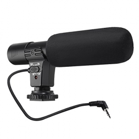 Camera Microphone, EIVOTOR Mic-01 3.5mm Digital Video Recording Microphone for D-SLR Camera, Black