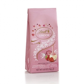 LINDOR Strawberries and Cream Chocolate Truffle Mini Bag, 0.8oz (Pack of 24)