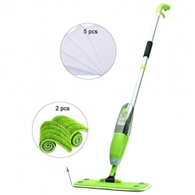 Microfiber Hardwood Floor Spray Mop 360 Degree Professional Spray Mop With 2 Reusable Microfiber Pads, 5 Nonwovens