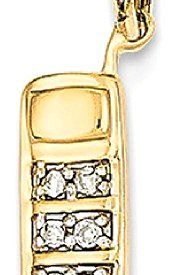 ICE CARATS 14k Yellow Gold Diamond Cell Phone Pendant Charm Necklace Fine Jewelry Gift Valentine Day Set For Women Heart