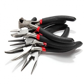 Spk Jewelry 5pcs Jeweler Pliers Tool Set Round Long Bent Daigonal Side Cutter End Cutting Nose Jewelry Making Beading Wire Wrapping Hobby 5″ Plier Kit