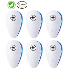Ultrasonic Pest Control Repeller – Electronic Pest Repeller, Pest Control – Repel Mouse, Bed Bugs, Mosquitoes, Spiders, Roaches, Non-toxic Eco-Friendly, Human & Pet Safe (6 PACKS)