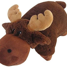 Brown Moose Zoopurr Pets – Super Soft 2-in-1 Stuffed Animal and Pillow Large 19″ Ultra Soft with Embroidered Eyes