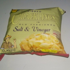 Oishi Ribbed Cracklings in Salt and Vinegar Pack of 10 50g a Pack