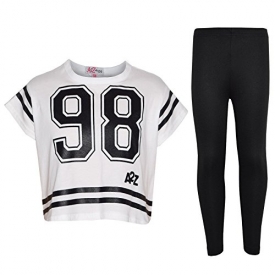 A2Z 4 Kids� Girls Top Kids 98 Print Stylish Crop Top & Fashion Legging Set