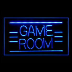 Game Room Pinball Video DVD Poker Display Accessible LED Light Sign 130011 Color Blue