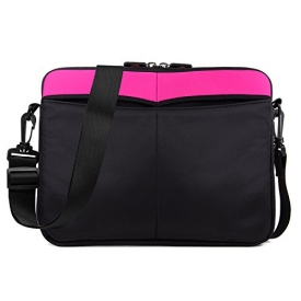 Kroo 12-13 Inch Laptop Sleeve Tablet Bag, Water Resistant Neoprene Notebook Computer Carrying Cover for MacBook, Microsoft Surface, Chromebook (Pink)