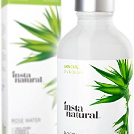 InstaNatural Rose Water Facial Toner – Organic & Natural Astringent Face Mist without Alcohol – Primer to Clear & Tighten Pores – Hydrating & Calming Treatment for Sensitive & Breakout Prone Skin 4 OZ