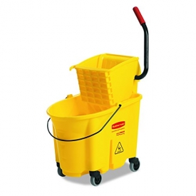 Rubbermaid Commercial Wavebrake Mopping System Bucket and Side-Press Wringer Combo, 35-quart, Yellow (FG758088YEL)
