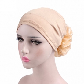 TTjII Stylish Warm Winter Skull Cap Windproof Hat Twist Pleated Hair Wrap Stretch Turban,Abbey Women’s Knit Chemo Hat Snood Beanie Scarf, Lady Headwear for sleep party hiking gift (cream)