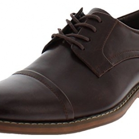 Van Heusen Mens Gable Cap-Toe Oxford, BROWN, SIZE 11 M US