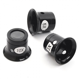 TRIXES 3pc Jeweller’s Watchmaker Eye Loupe Magnifying Glass Set