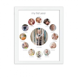 Pearhead My First Year Monthly Photo Baby Keepsake Frame, White