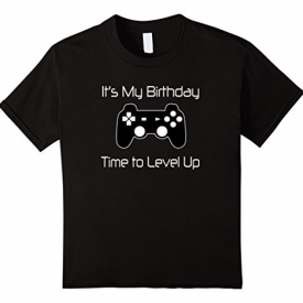 Kids Video Game Gamer Birthday Party Shirt 8 Black