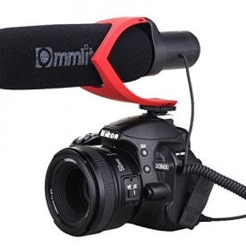 Comica CVM-V30 Shotgun Camera Microphone Super-Cardioid Directional Condenser Photography Interview Lightweight Video Microphone for Nikon DSLR and Fit 3.5mm Port Canon Cameras(Red)