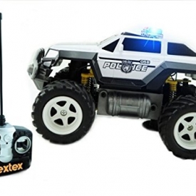 Prextex Remote Control Monster Police Truck Radio Control Police Car toys for boys Rc Car with Lights Best Christmas gift for 3+ year old boys