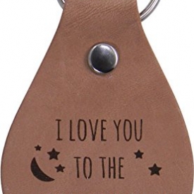 I Love You To The Moon And Back Leather Key Chain – Great Gift for Mothers’s, Father’s Day, Birthday,Valentines Day, Anniversary or Christmas Gift for Wife, Husband, Girlfriend, Boyfriend