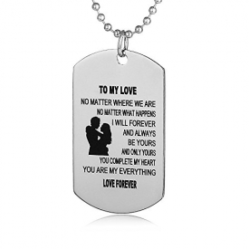 Gifts for Boyfriend Girlfriend Husband and Wife Jewelry Military Stainless Chains Air Force Pendants Dog Tag Necklace