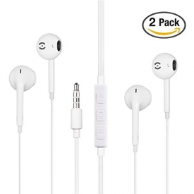 Earbuds, Nonoco iPhone Earbuds In Ear Headphones with Microphone & Mic Earphones for iPhone 6s 6 Plus 5s 5 4s 4 SE iPad iPod 7 8 IOS S8 S7 S6 Note 1 2 3 Earbuds Earphones 2 pack Headphones