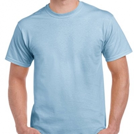 Gildan Men’s Ultra Cotton Tee, Light Blue, Large