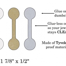 888 Display USA – 500 Tyvek Long Dumbell Jeweller Repair, Price and Identification tags (Goldtone)