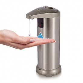 Automatic Soap Dispenser, Lantoo Touchless Hand Soap Dispenser Automatic Stainless Steel for Bathroom & Kitchen, 280ML, 4 Adjustable Volume, Upgraded Waterproof Base & IR Sensor