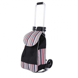 Lantusi Heavy Duty Aluminum Hand Truck Foldable Rolling Shopping Grocery Cart with Waterproof Bag [US Stock]