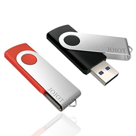 JOIOT 32GB USB 3.0 Flash Drive Thumb Drive Jump Drive with LED for Fold Data Storage, Memory Stick, Zip Drives, Pen Drive – Black / Red (2-Pack)