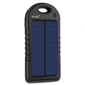 Solar Charger,Dizaul 5000mAh Portable Solar Power Bank Waterproof/Shockproof/Dustproof Dual USB Battery Bank for cell phone,iPhone,Samsung,Android phones,Windows phones,GoPro Camera,GPS and More